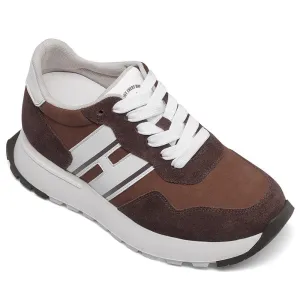 8 CM/3.15 Inches CMR CHAMARIPA Women's Tallest Elevator Sneakers in Coffee Suede