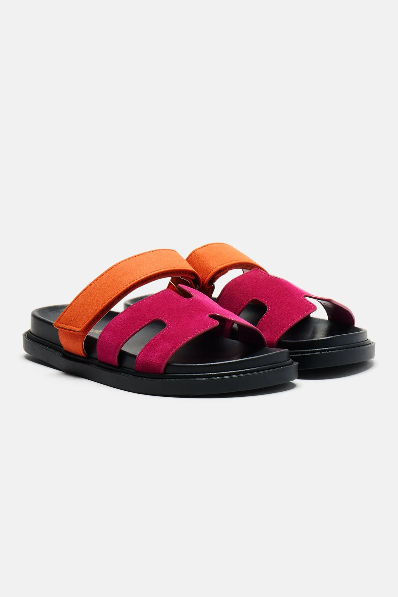 Agnes Flat Sandals - Pink/combo