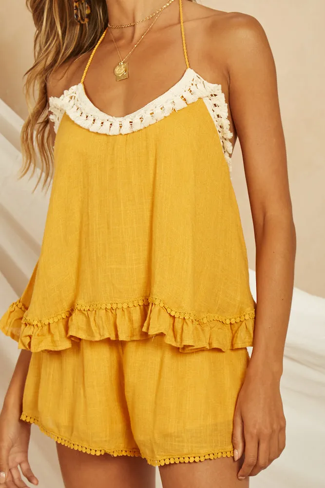 Bosley Oaks Romper Mustard