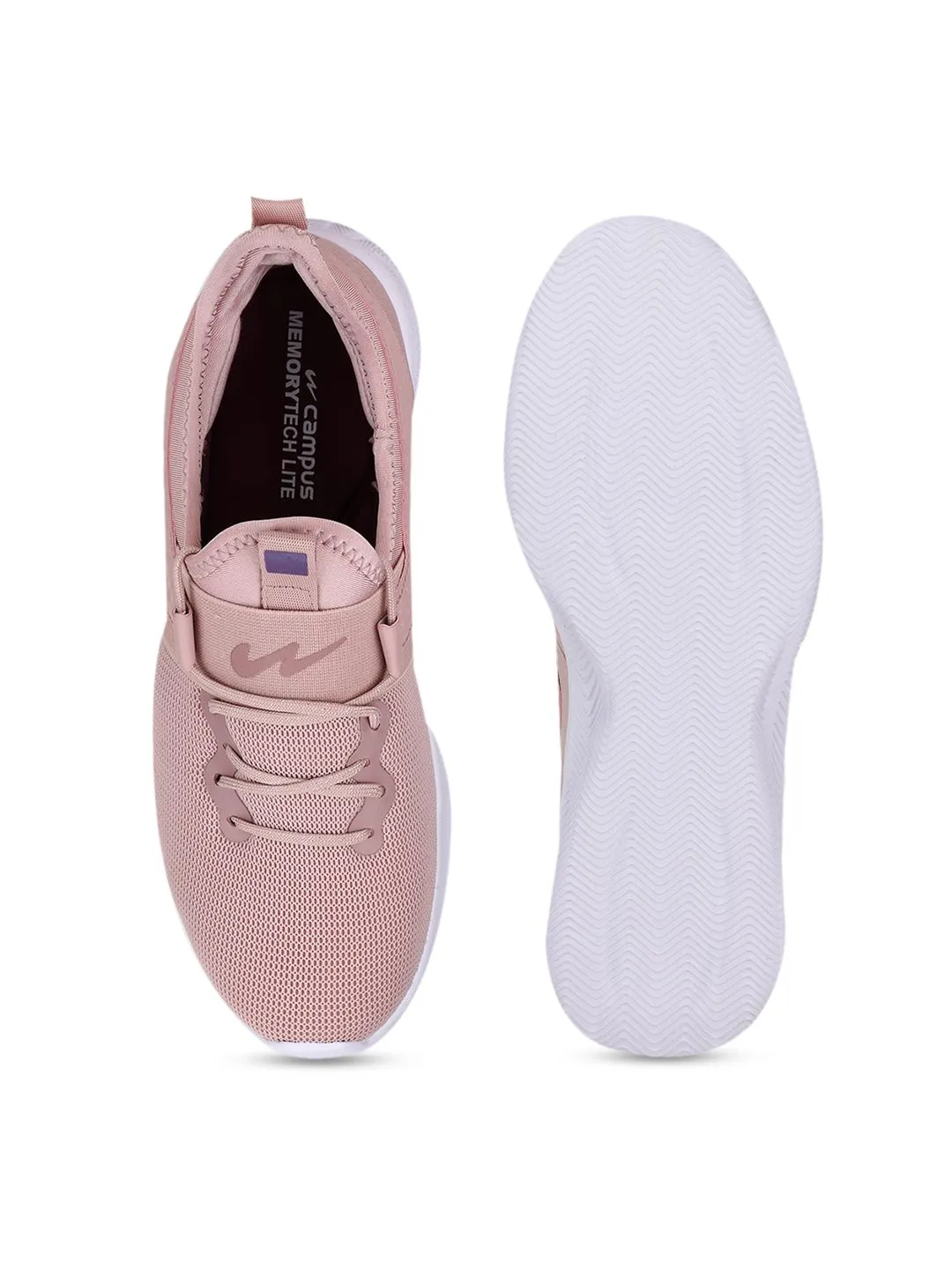 Campus Women Peach-Coloured Mesh Running Shoes