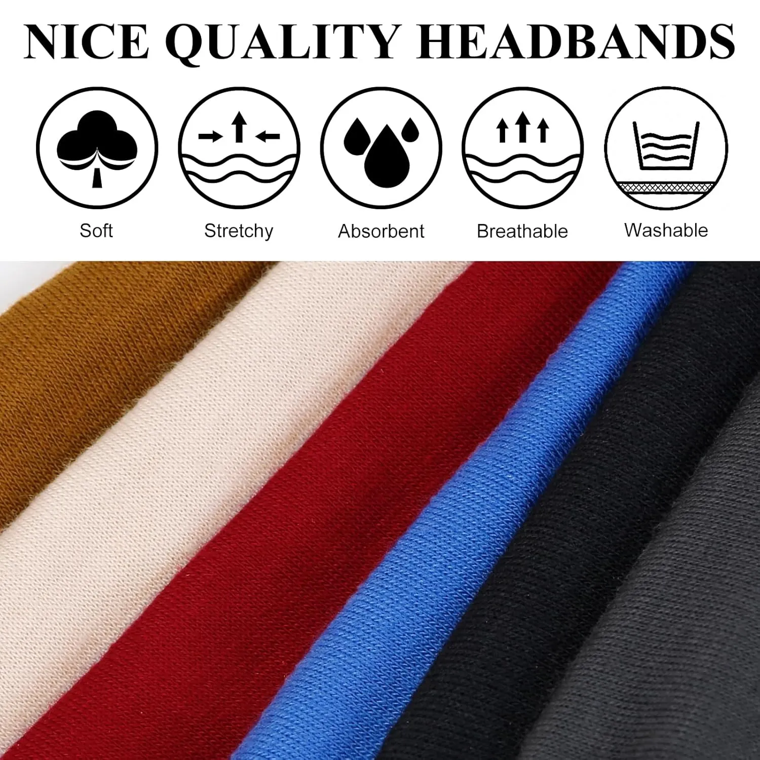 Huachi Headbands for Women 6 Packs Cute Bow Head Bands for Women??s Hair, Elastic Wide Knotted Hairbands Headwrap Turban Hair Accessories