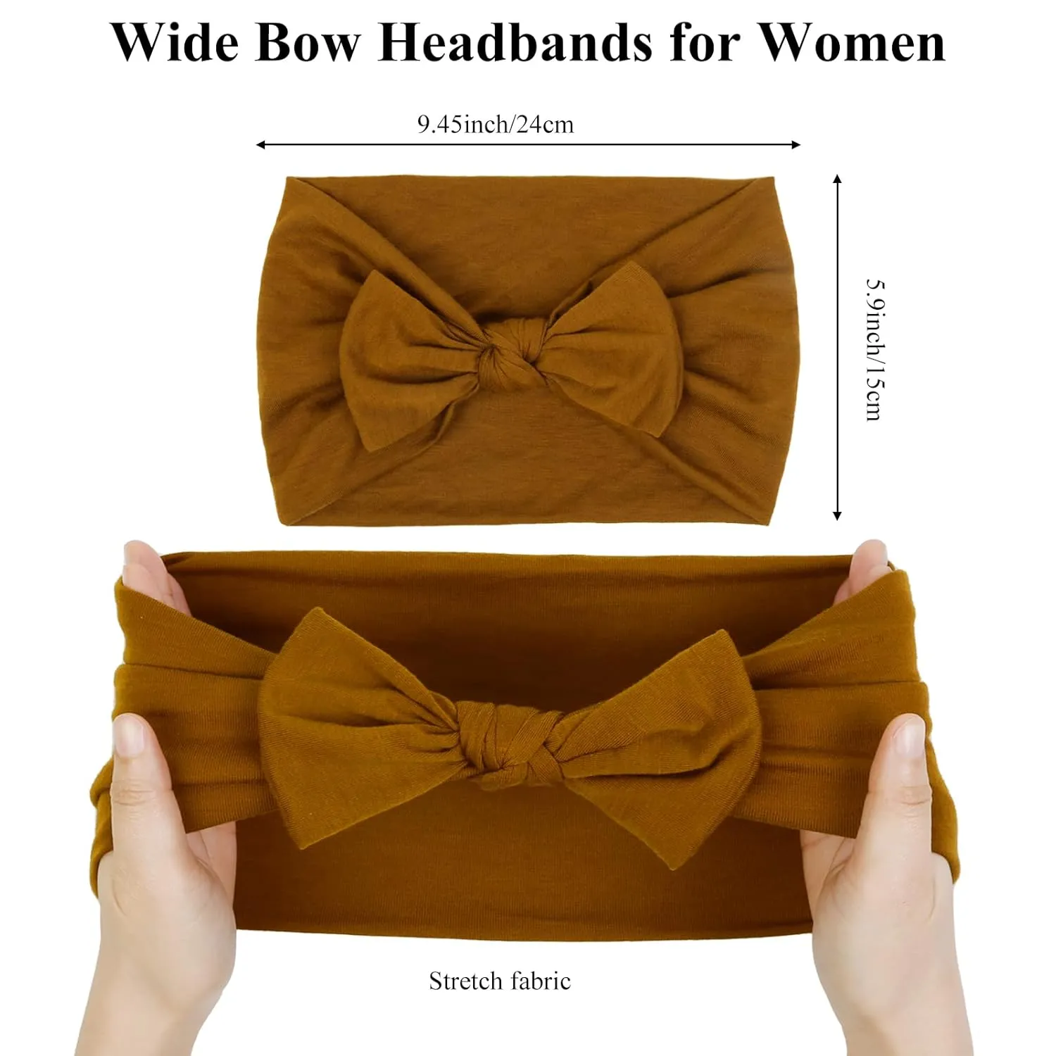 Huachi Headbands for Women 6 Packs Cute Bow Head Bands for Women??s Hair, Elastic Wide Knotted Hairbands Headwrap Turban Hair Accessories