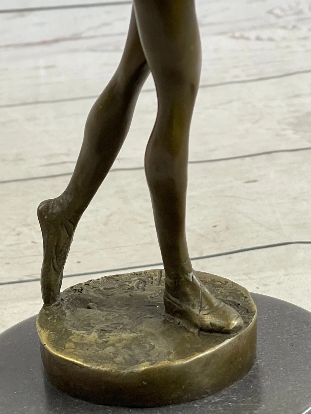 Prima Ballerina Bronze Sculpture Art Nouveau Deco Marble Base Figurine Statue