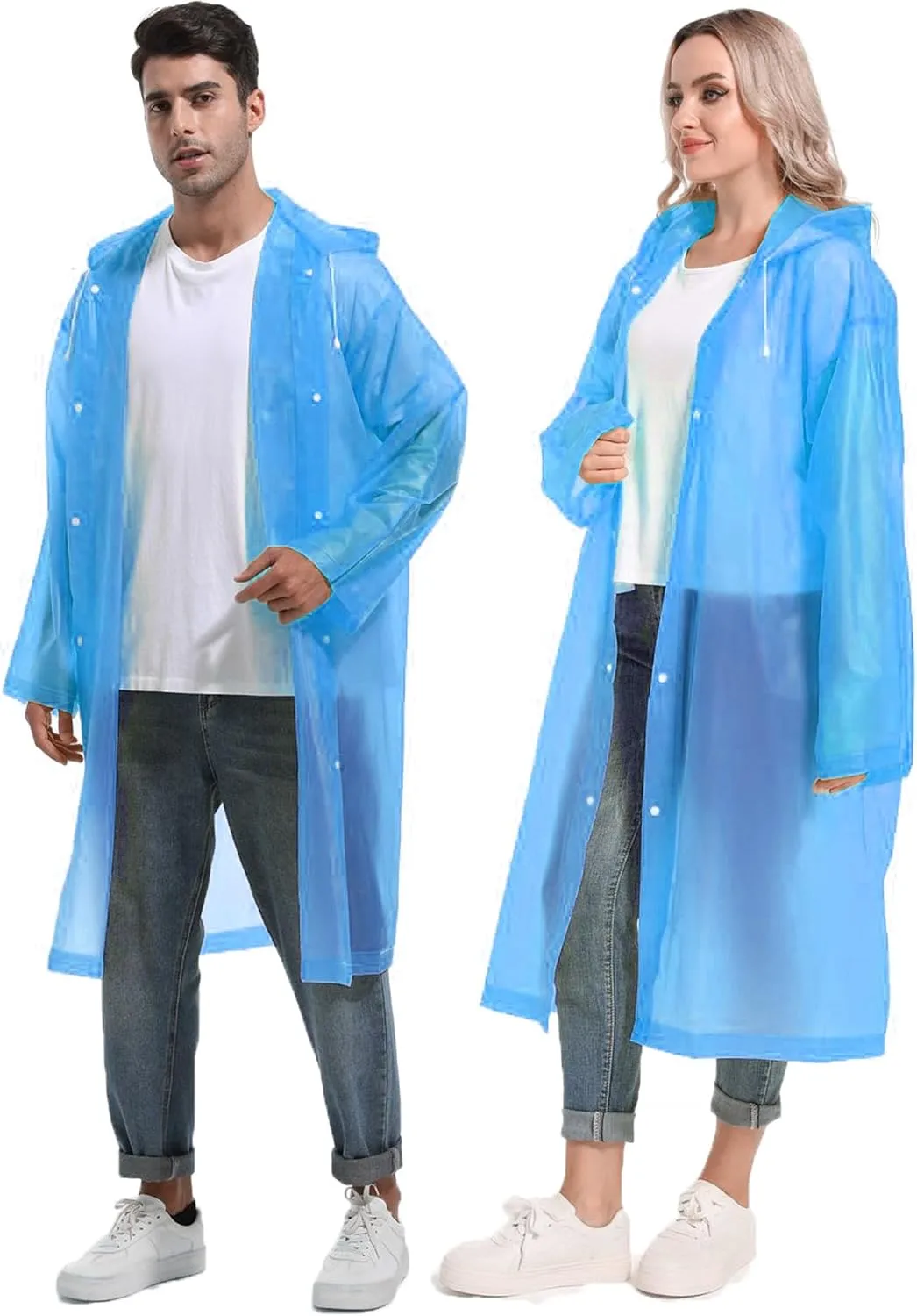 Rain Ponchos for Adults Reusable Raincoats Survival Heavy Duty Military Impermeable 2 Packs Rain Coat??