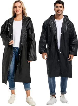 Rain Ponchos for Adults Reusable Raincoats Survival Heavy Duty Military Impermeable 2 Packs Rain Coat??