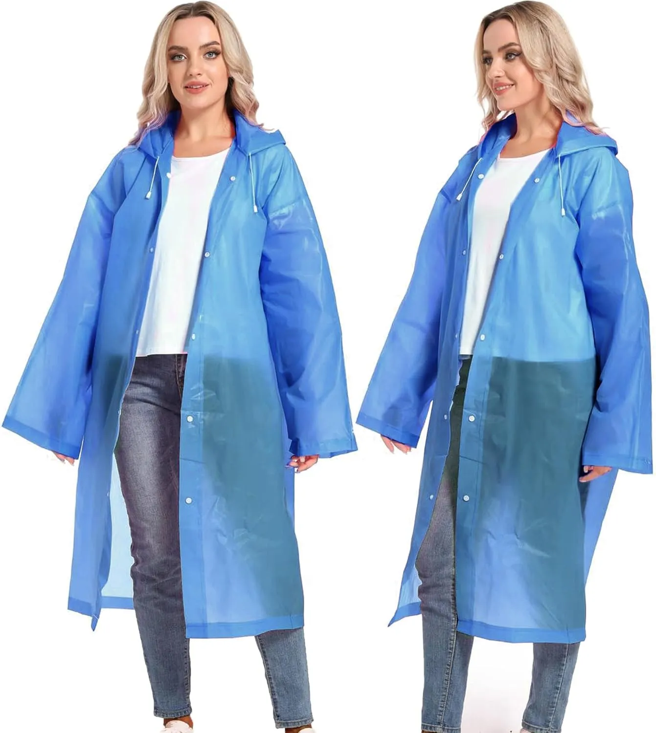 Rain Ponchos for Adults Reusable Raincoats Survival Heavy Duty Military Impermeable 2 Packs Rain Coat??