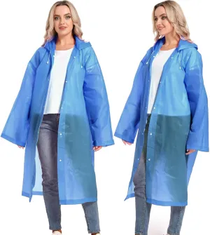Rain Ponchos for Adults Reusable Raincoats Survival Heavy Duty Military Impermeable 2 Packs Rain Coat??