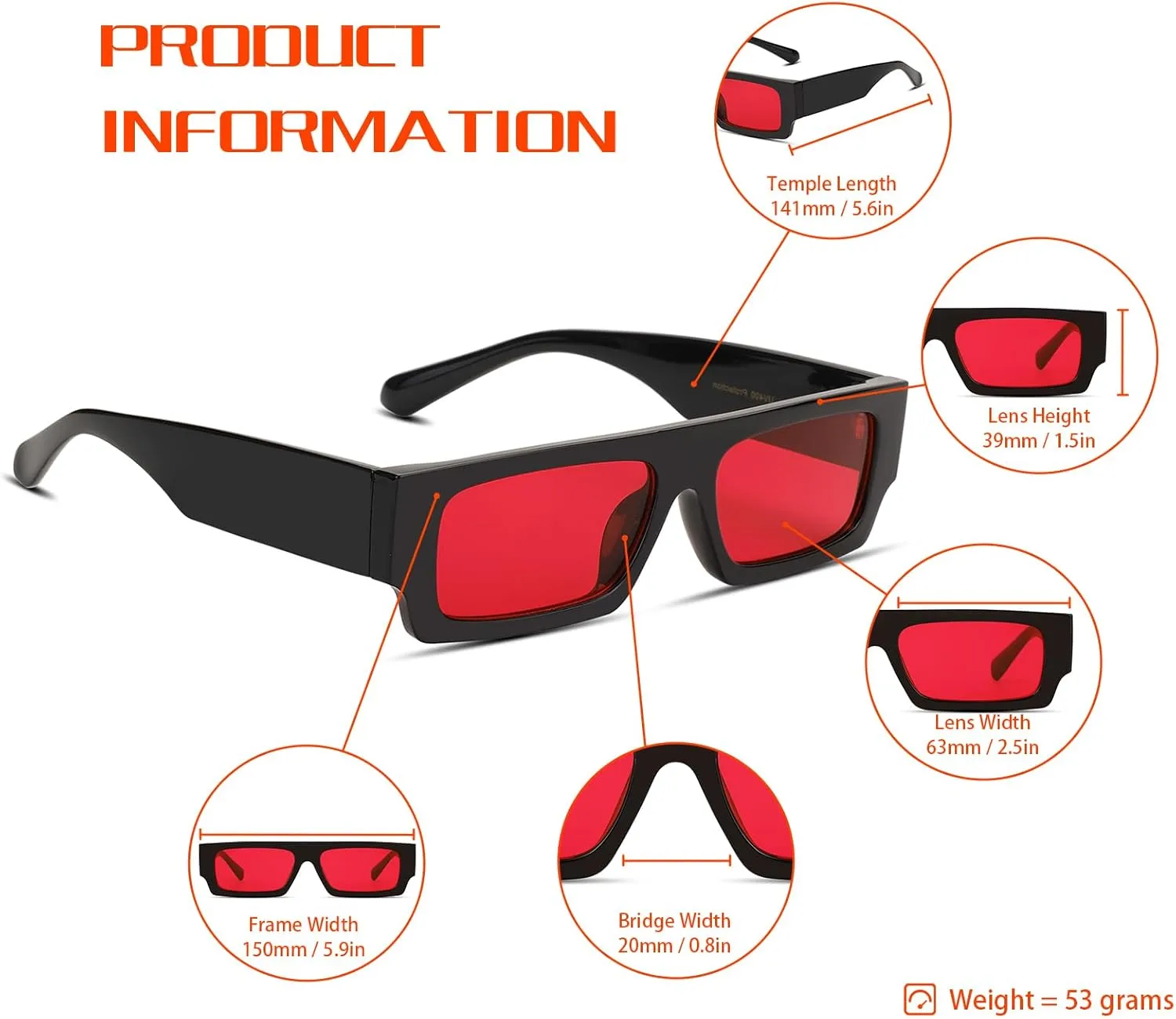 Vintage Rectangle Sunglasses for Men Women 90s Retro Fashion Glasses Square Shades