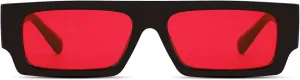 Vintage Rectangle Sunglasses for Men Women 90s Retro Fashion Glasses Square Shades