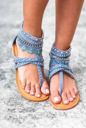 Wilma Blue Denim Sandals